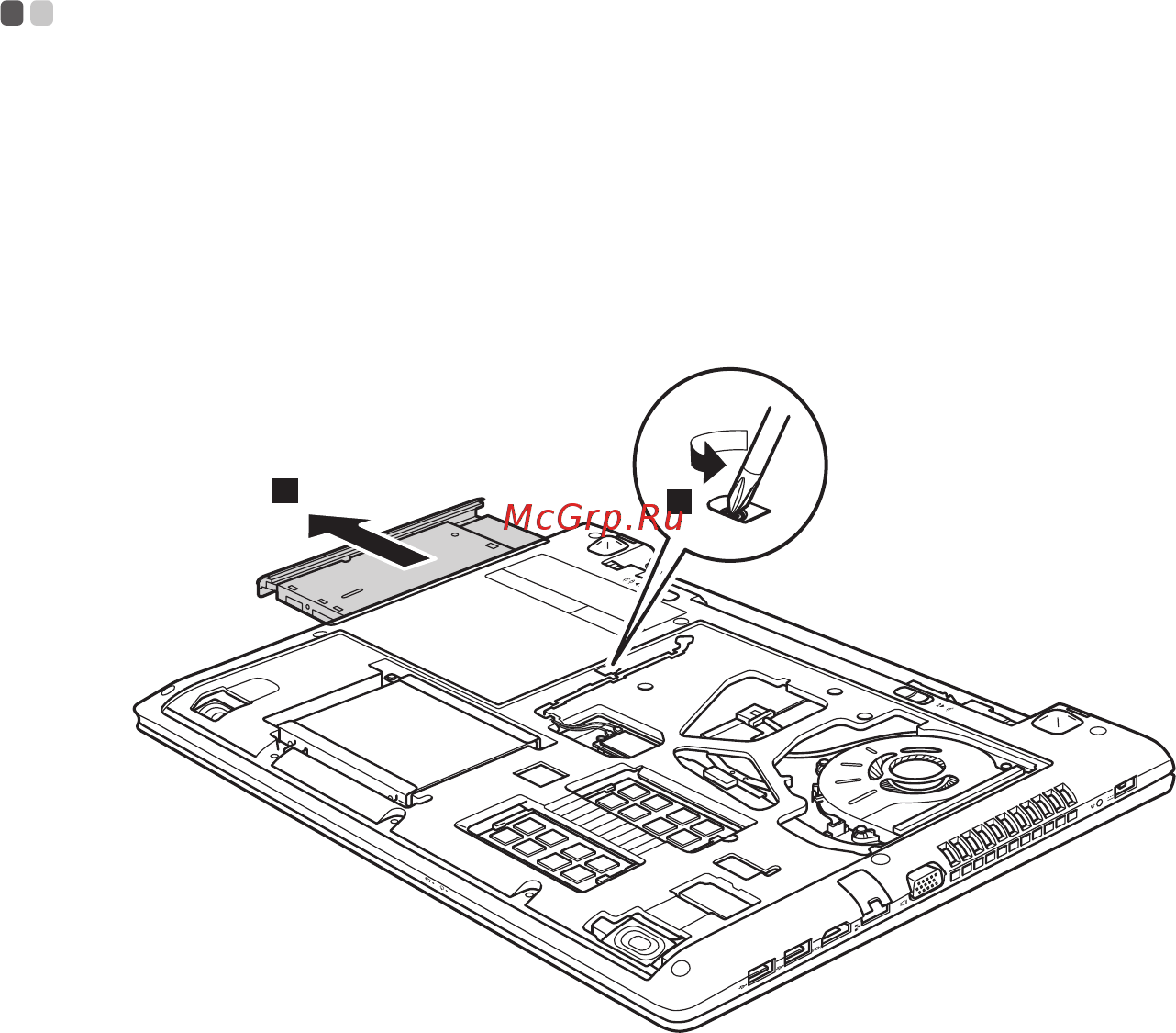 Lenovo IdeaPad G5045 (80E301KFRK) [49/52] Снятие оптического привода