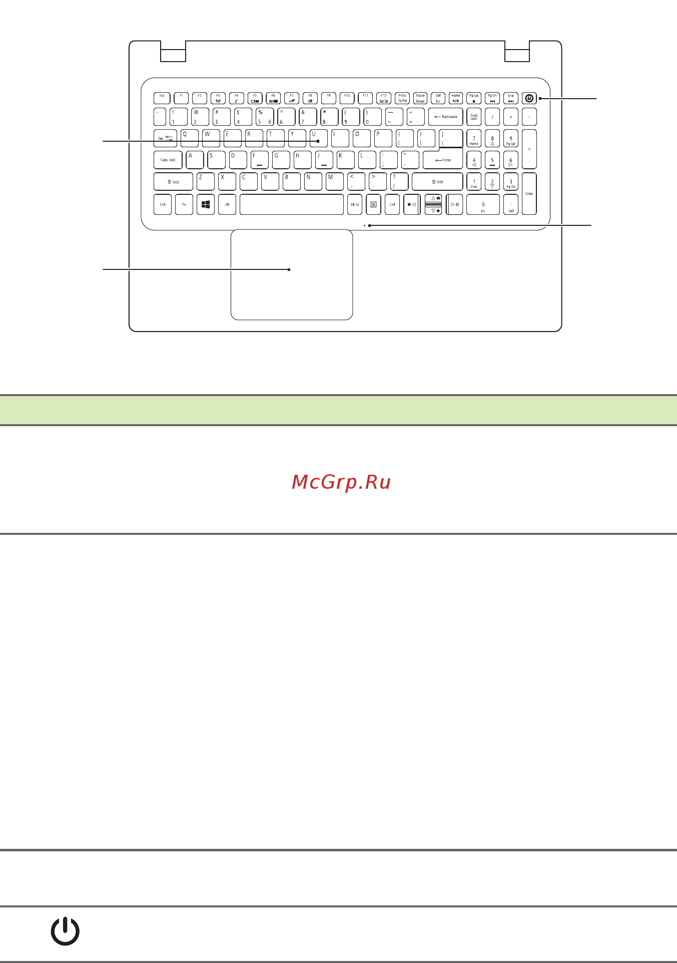 Acer E5-573G-P1RN (NX.MVMER.024) [11/96] Вид клавиатуры