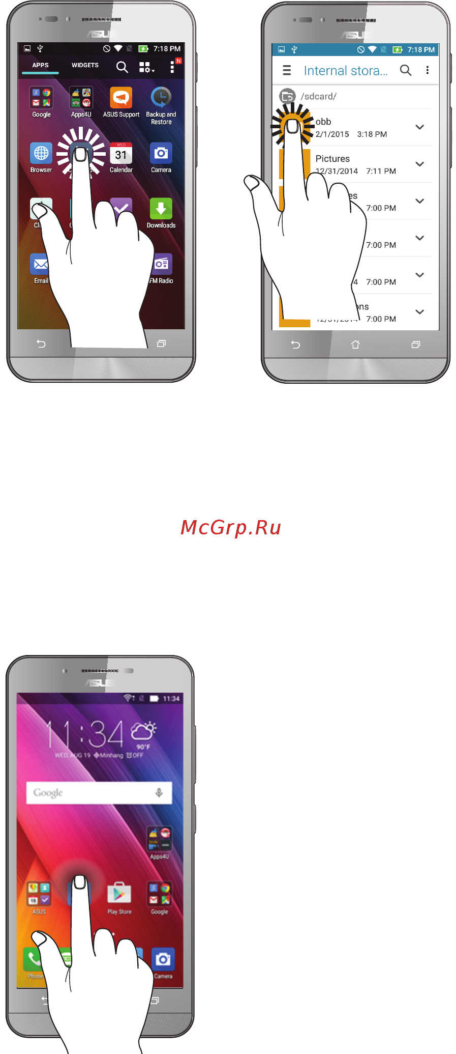 Asus Zenfone Go ZC500TG 8Gb Red (1C049RU) [20/105] Запуск приложений или выбор элементов