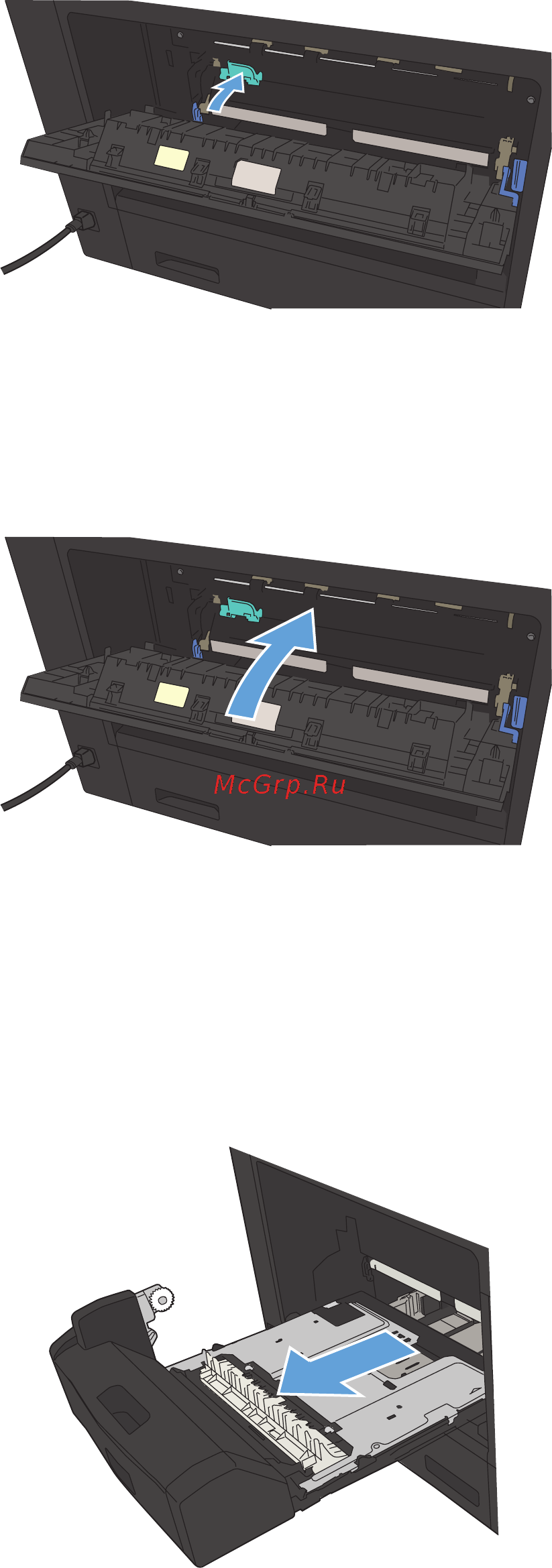 HP LaserJet Enterprise 700 M712xh (CF238A) A3 [159/190] Устраните замятия в модуле двусторонней печати