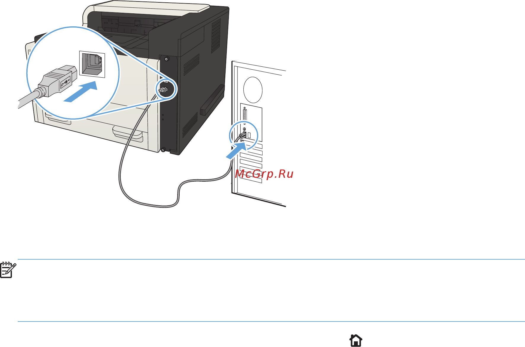 HP LaserJet Enterprise 700 M712xh (CF238A) [28/190] Подключение устройства к компьютеру с помощью usb кабеля и установка программного обеспечения mac os x