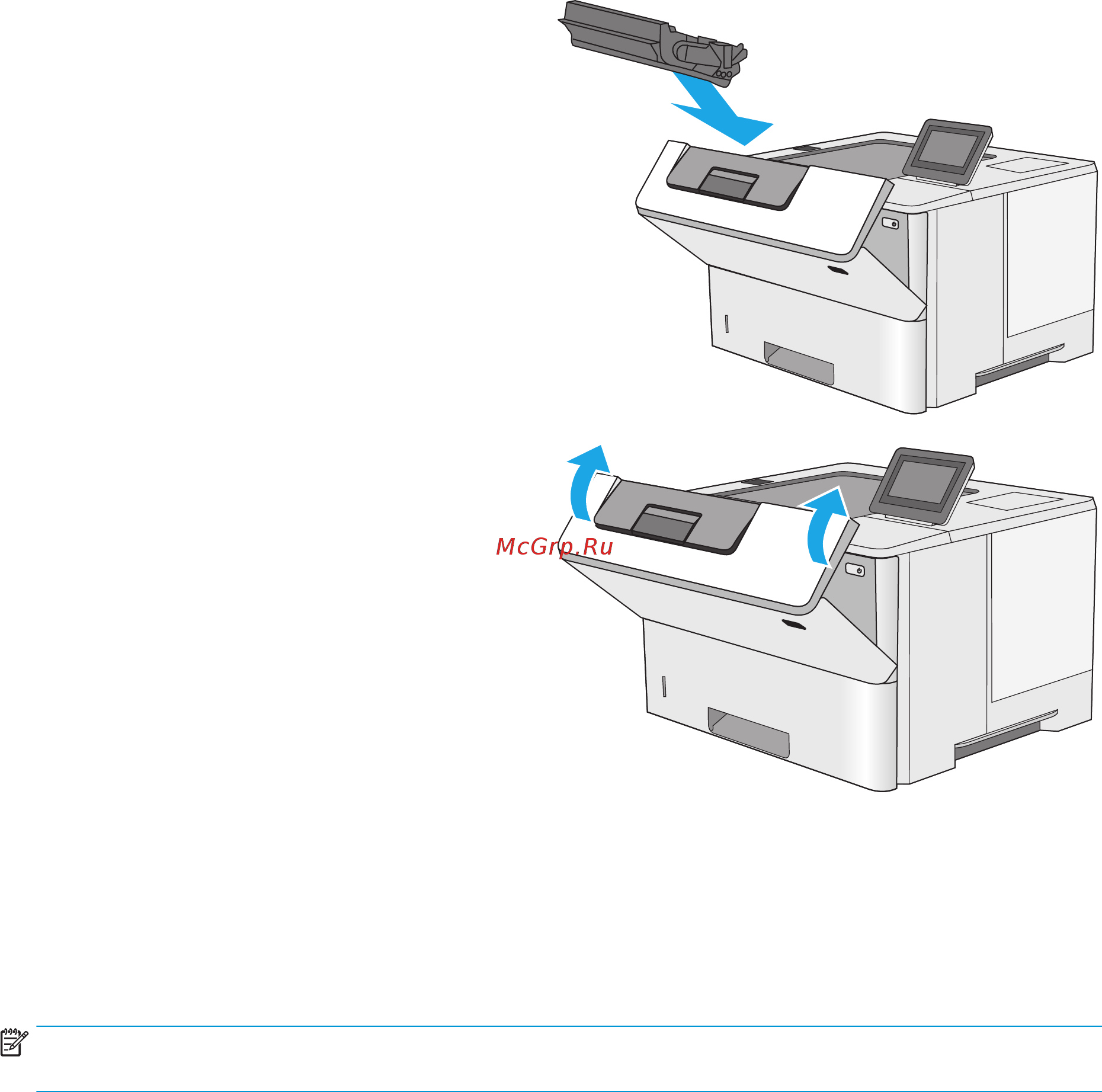 HP LaserJet M506dn (F2A69A) A4 Duplex Net [110/130] Устранение замятий со стороны задней дверцы и в области термоэлемента