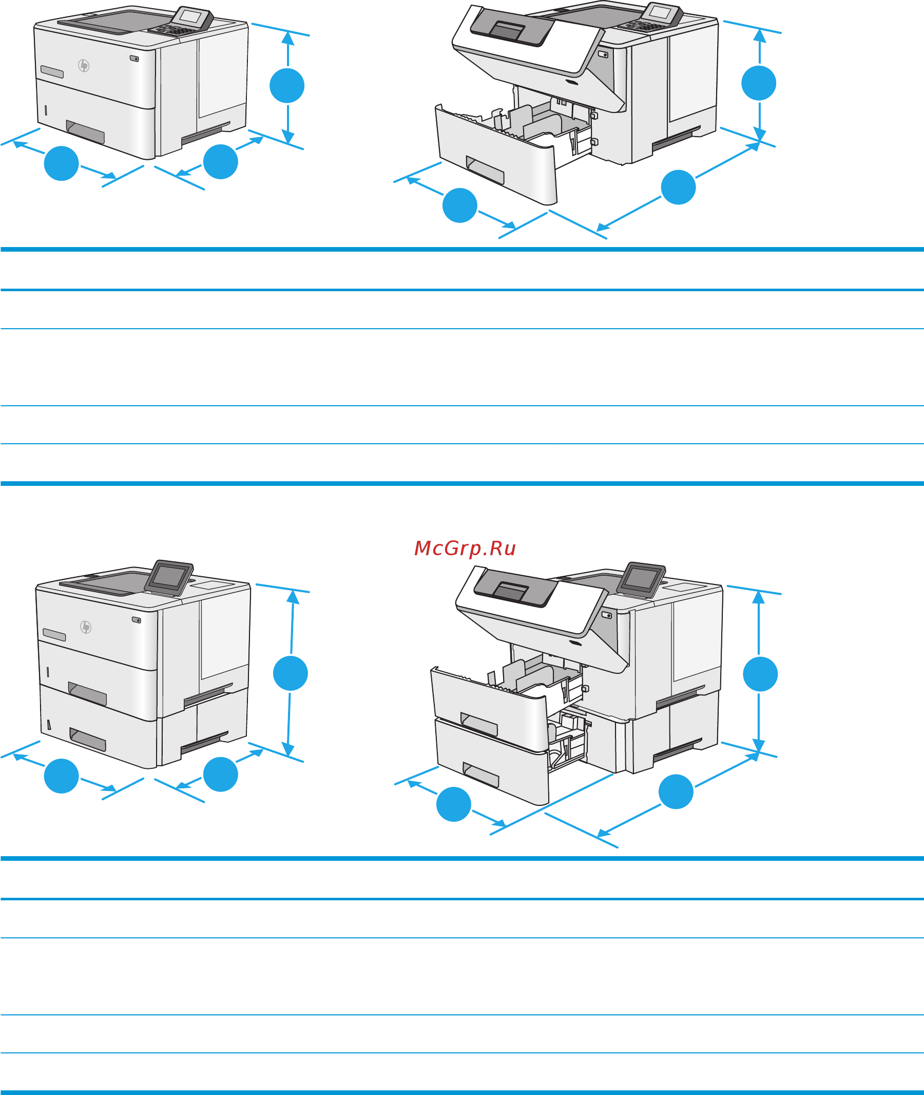 HP LaserJet M506dn (F2A69A) [22/130] Размеры принтера