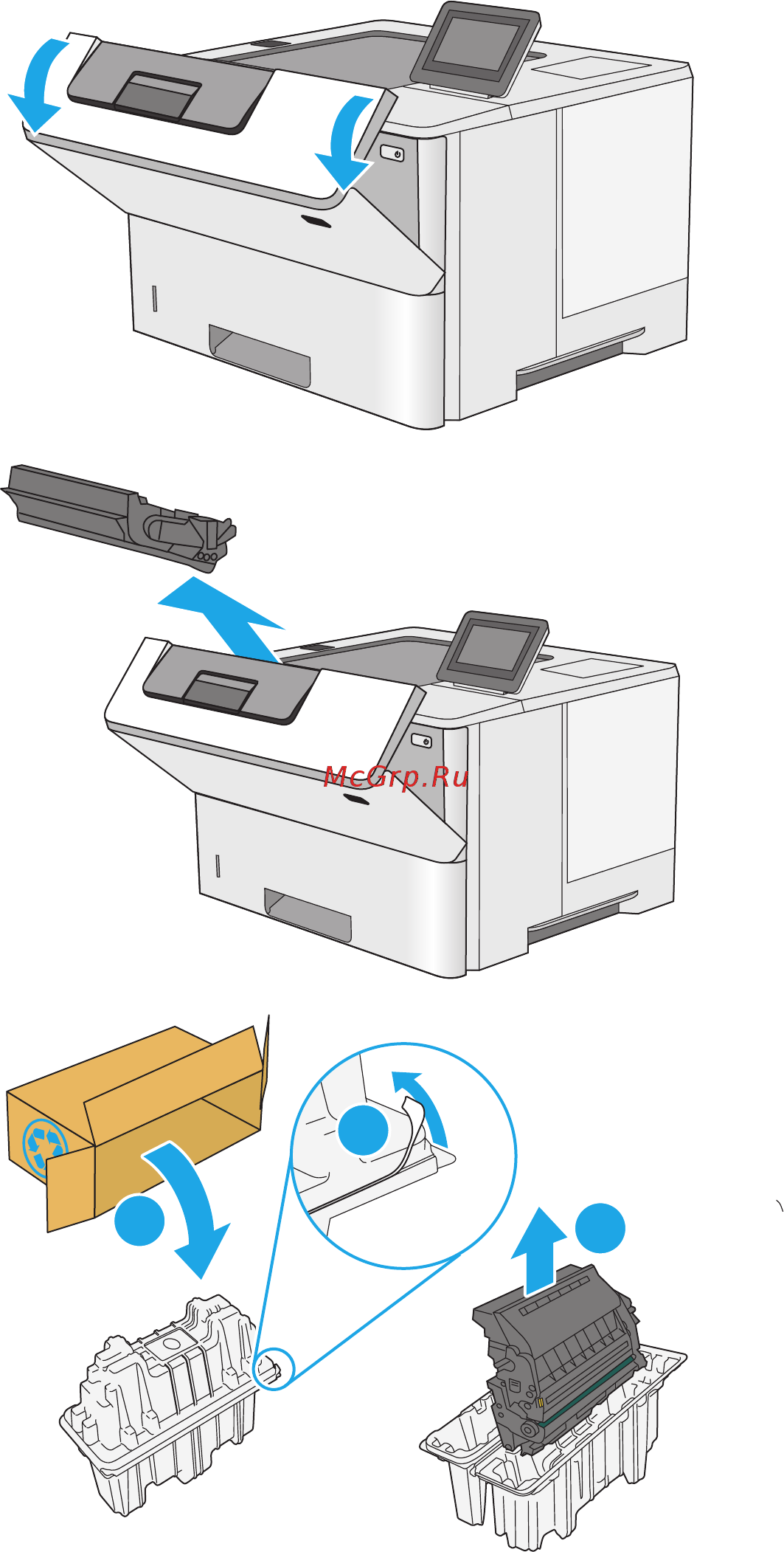 HP LaserJet M506dn (F2A69A) A4 Duplex Net [41/130] Ruww замена картриджа с тонером 31
