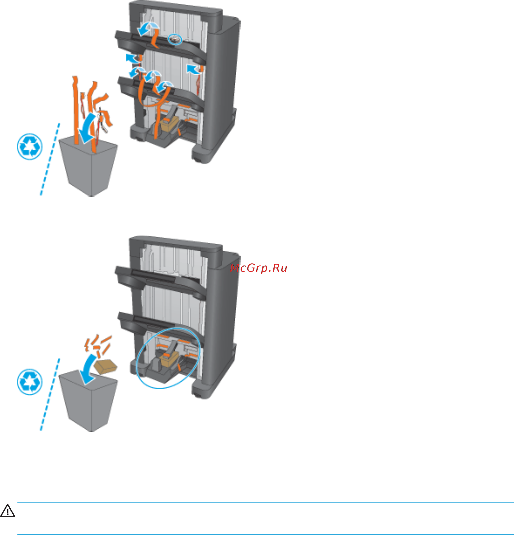 HP Color LaserJet Enterprise M855dn (A2W77A) [62/168] Шаг 3 установка опционального или сменного брошюровщика