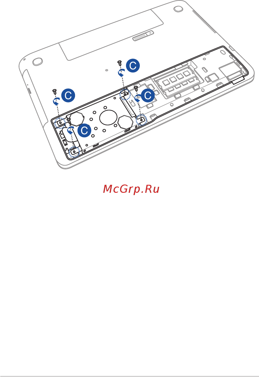 Asus N551JB-CN043T [98/140] C открутите винты крепящие корзину с жестким диском в отсеке