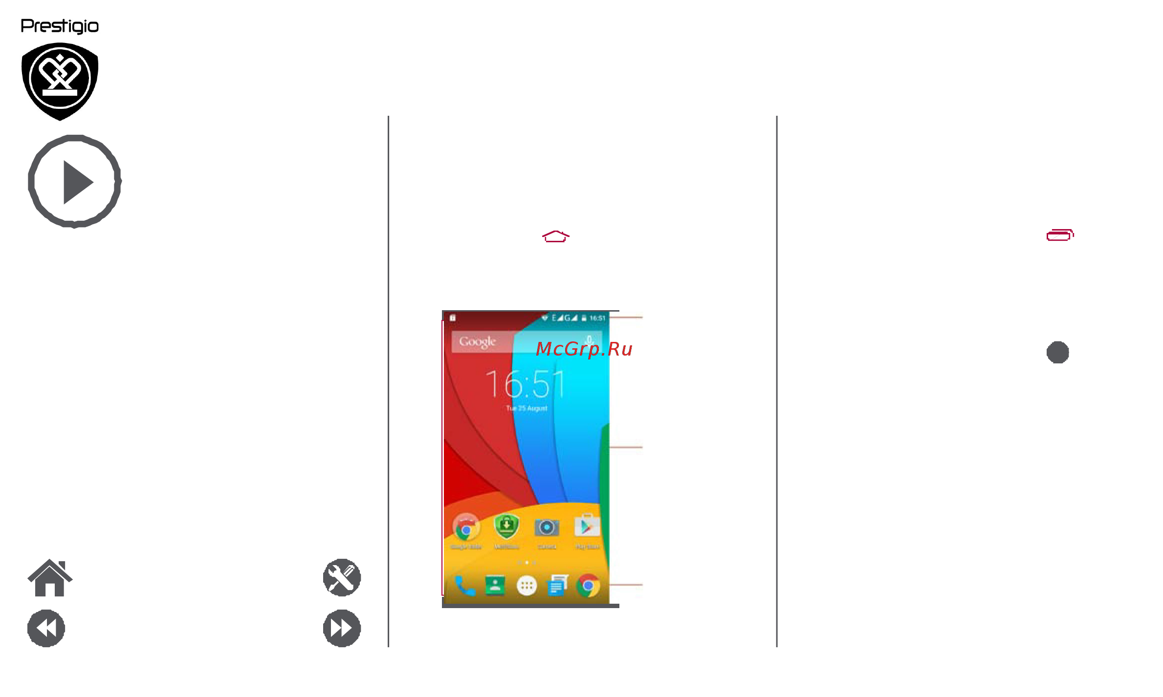 Prestigio MUZE D3 PSP3530DUO White [7/39] Домашние экраны