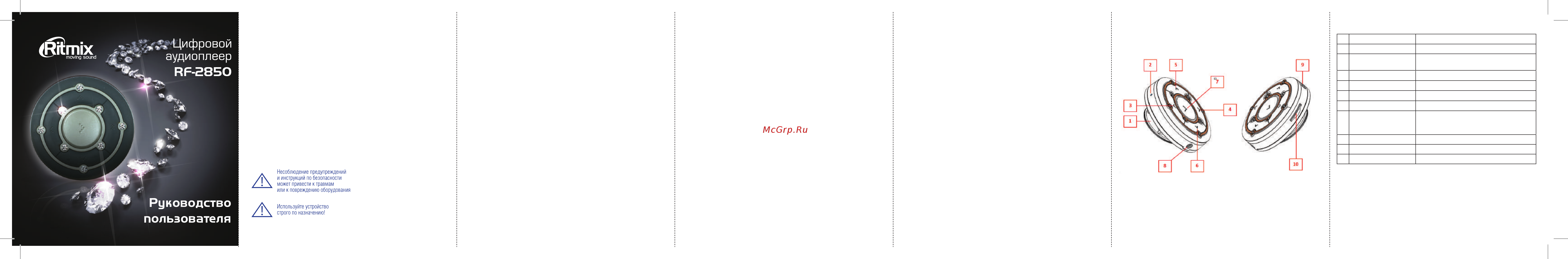 Ritmix RF-2850 8Gb Gray Инструкция по эксплуатации онлайн