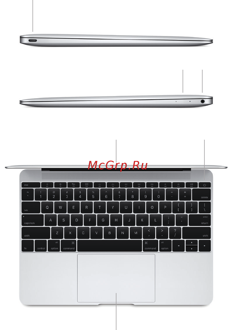 Apple MacBook 12 Core M3 1.1/8/256SSD Rose Gold MMGL2 Инструкция по эксплуатации онлайн [3/22] 240858