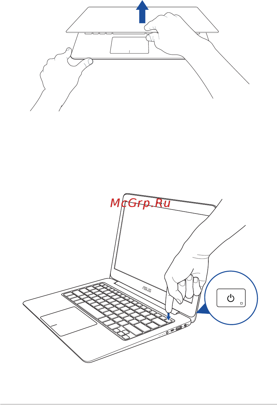 Asus K501UX-FI081T [24/112] Откройте крышку