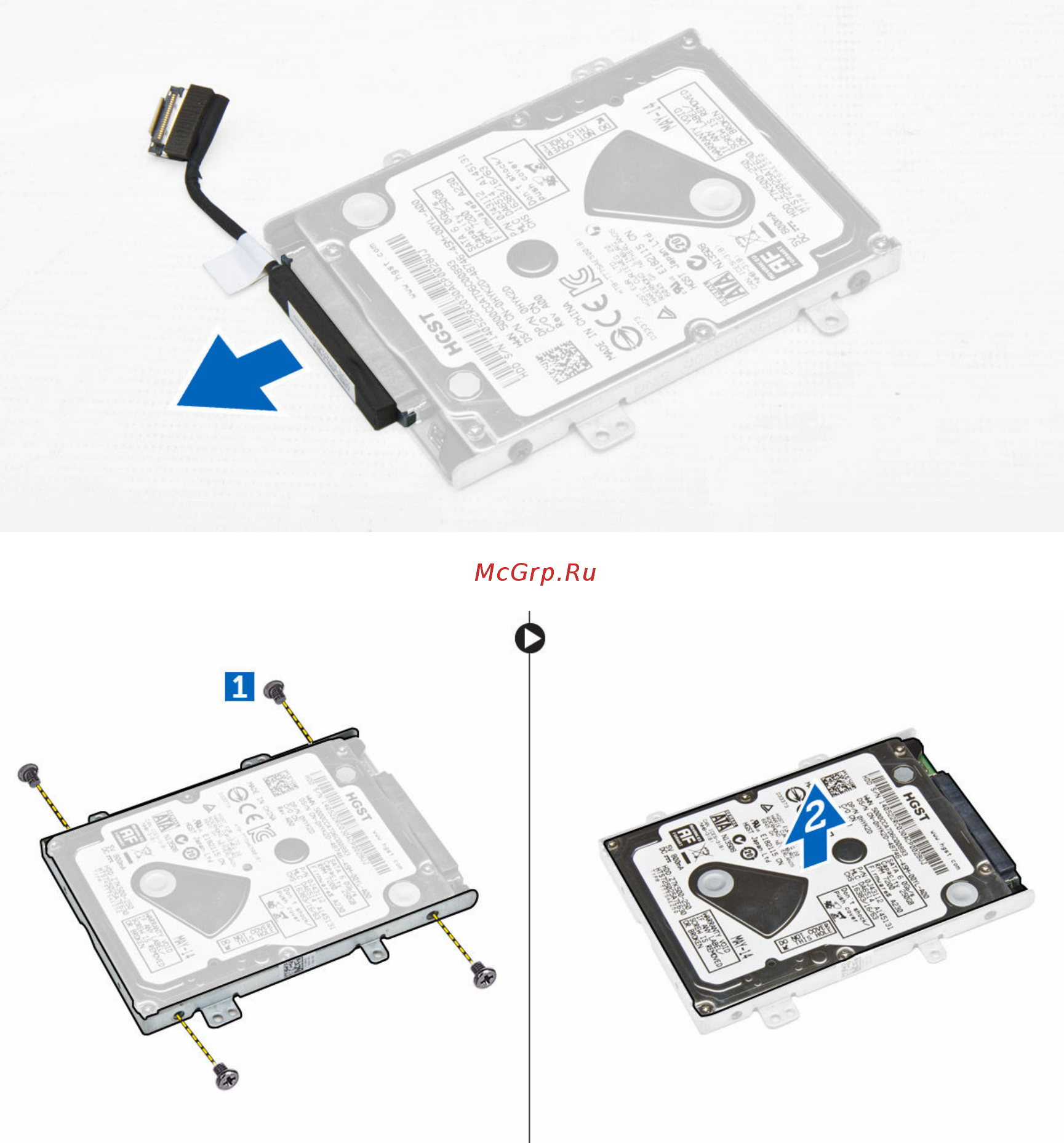 Dell Latitude E5450-7812 [12/62] Установка жесткого диска в сборе