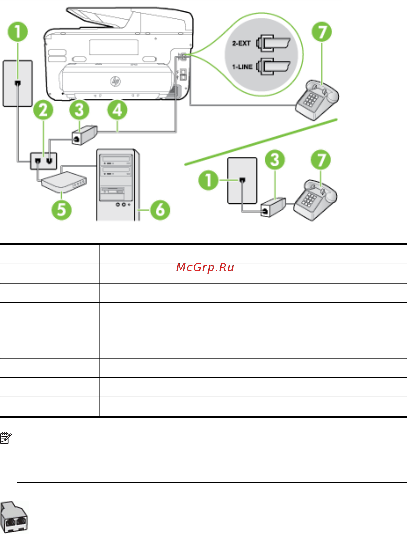 HP OfficeJet Pro 276dw (CR770A) [248/298] Общая линия для голосовых факсимильных вызовов с модемом dsl adsl