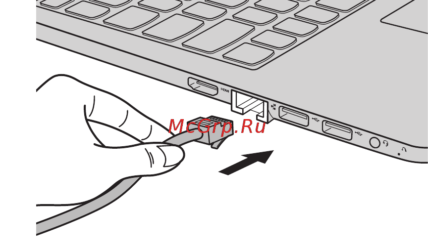 Lenovo IdeaPad 100 80MJ009VRK [12/40] Подключение сетевых кабелей