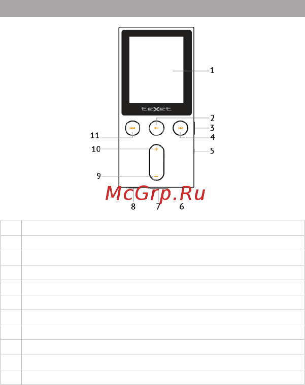 Texet T-70 8Gb Black [5/60] Общий вид плеера