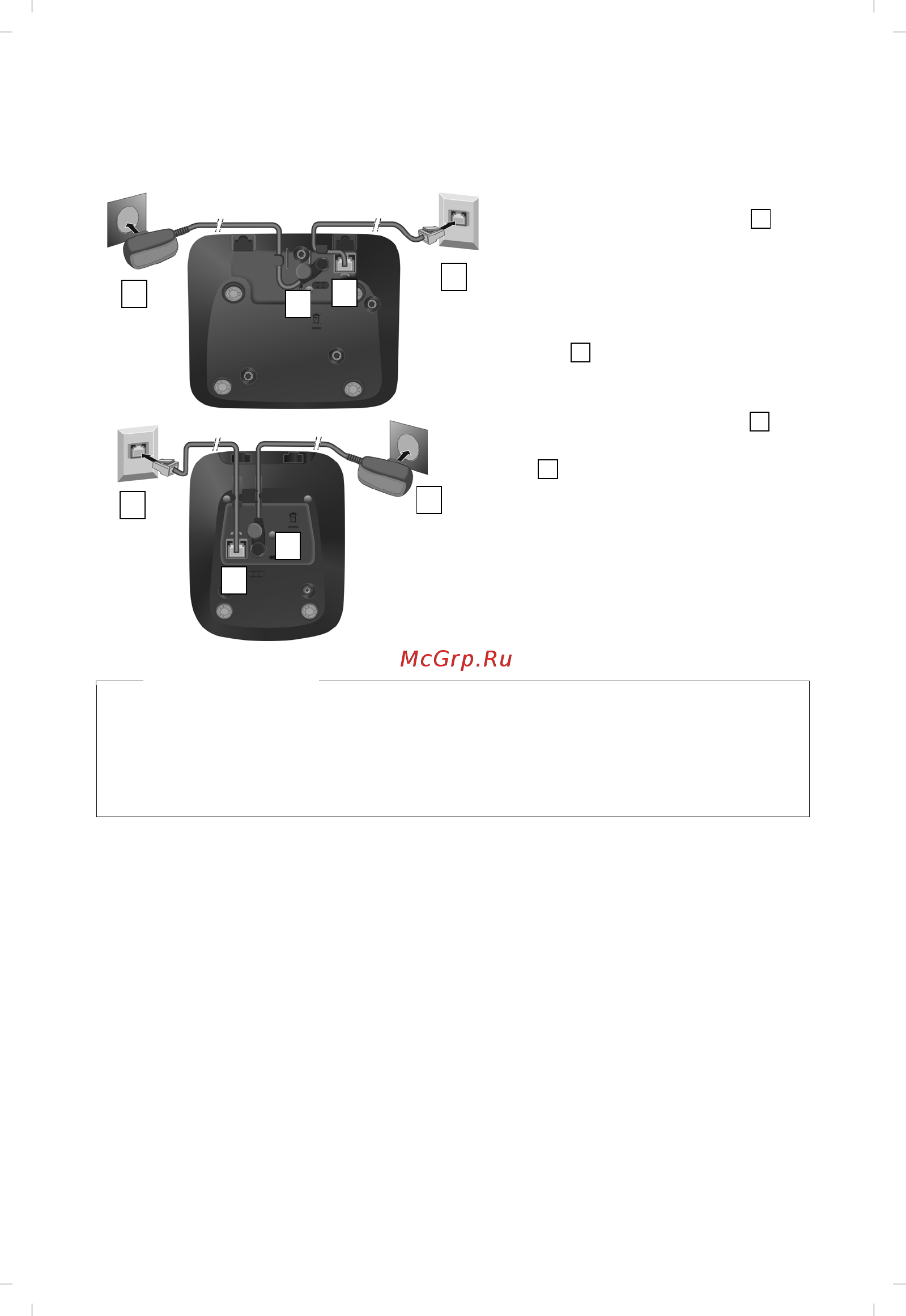 Gigaset C530 Black [9/87] Подключение базового блока к телефонной и электрической сетям