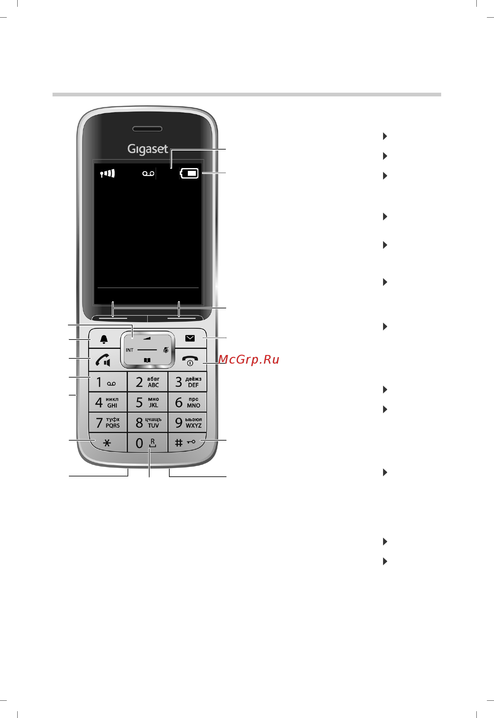 Gigaset SL450 HX RUS [5/27] Клавиша с решеткой
