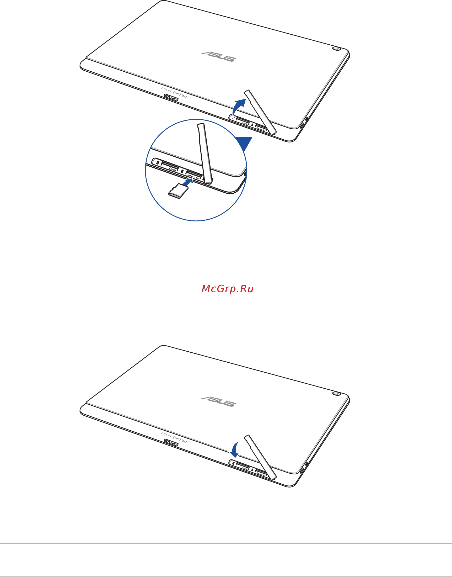 Asus ZenPad 10 Z300CG 1B004A Белый [11/166] Вставьте карту памяти в слот