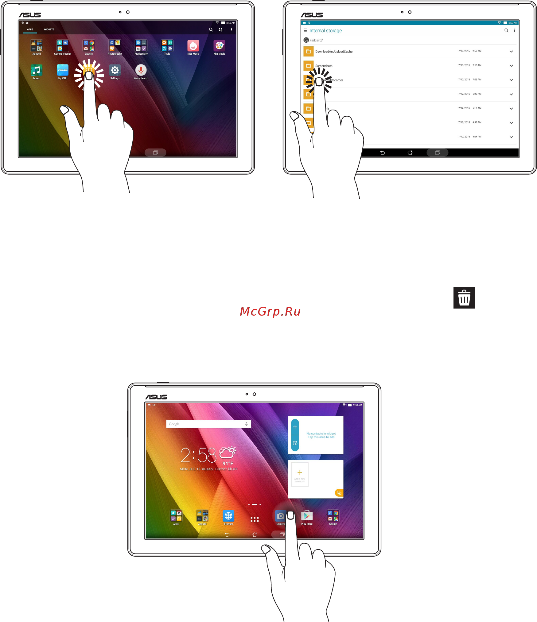 Asus ZenPad 10 Z300CG 1B004A Белый [31/166] Использование сенсорного экрана