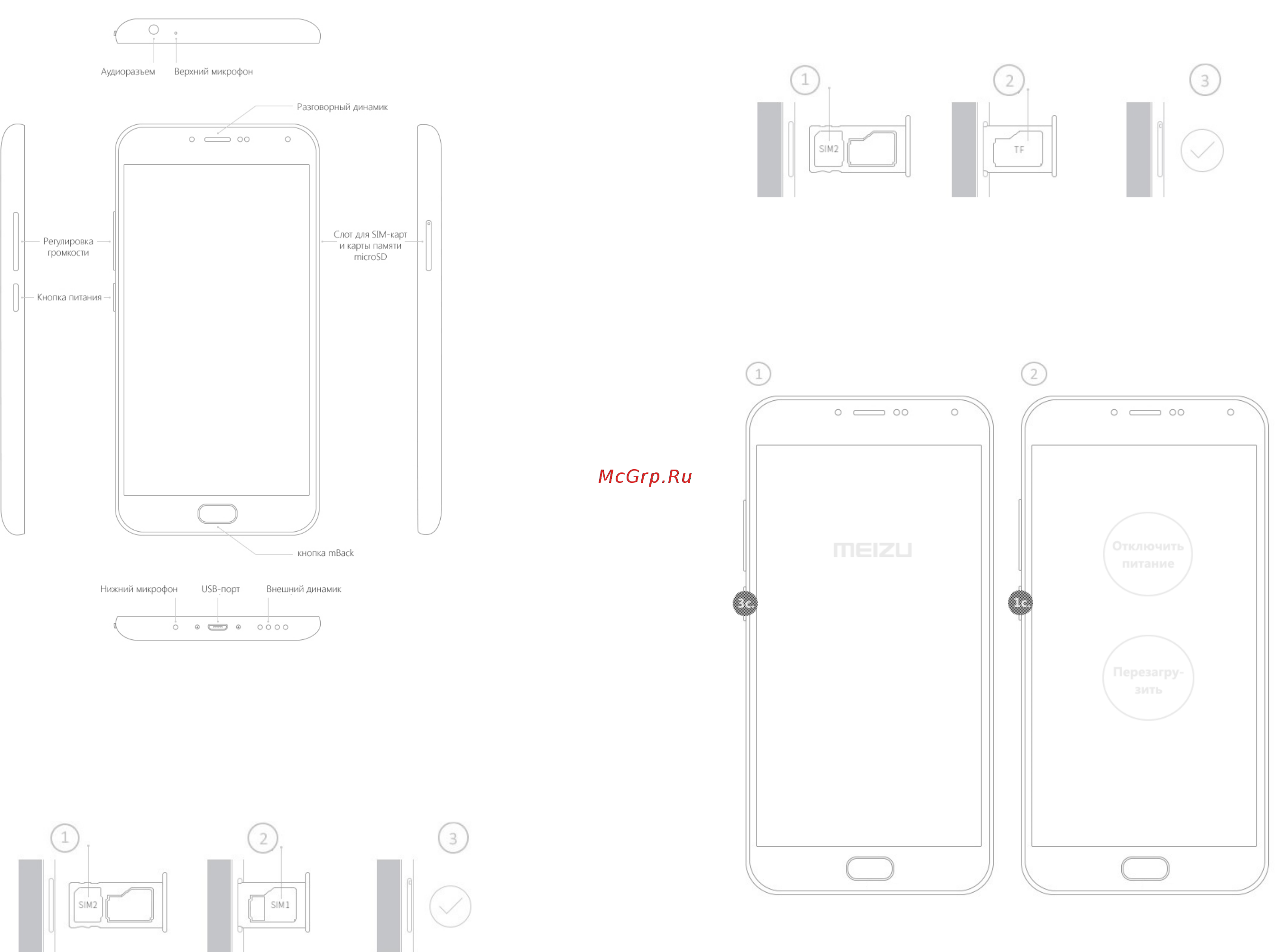 Meizu M2 Note M571H 16Gb Dark Gray Инструкция по эксплуатации онлайн [2/2] 241277