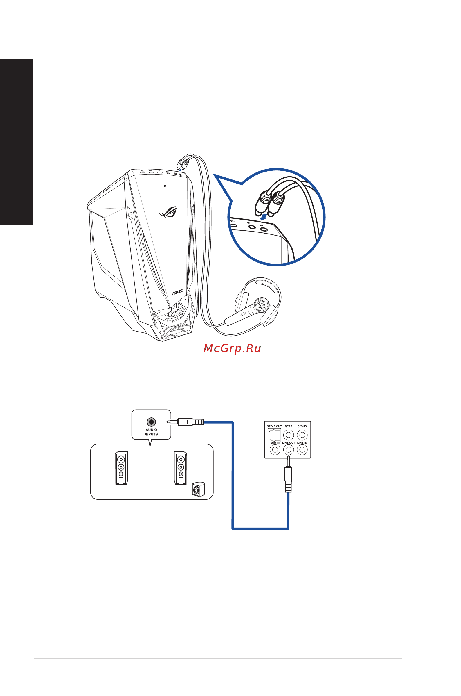 Asus GT51CA-RU002T [20/48] Подключение микрофона и колонок