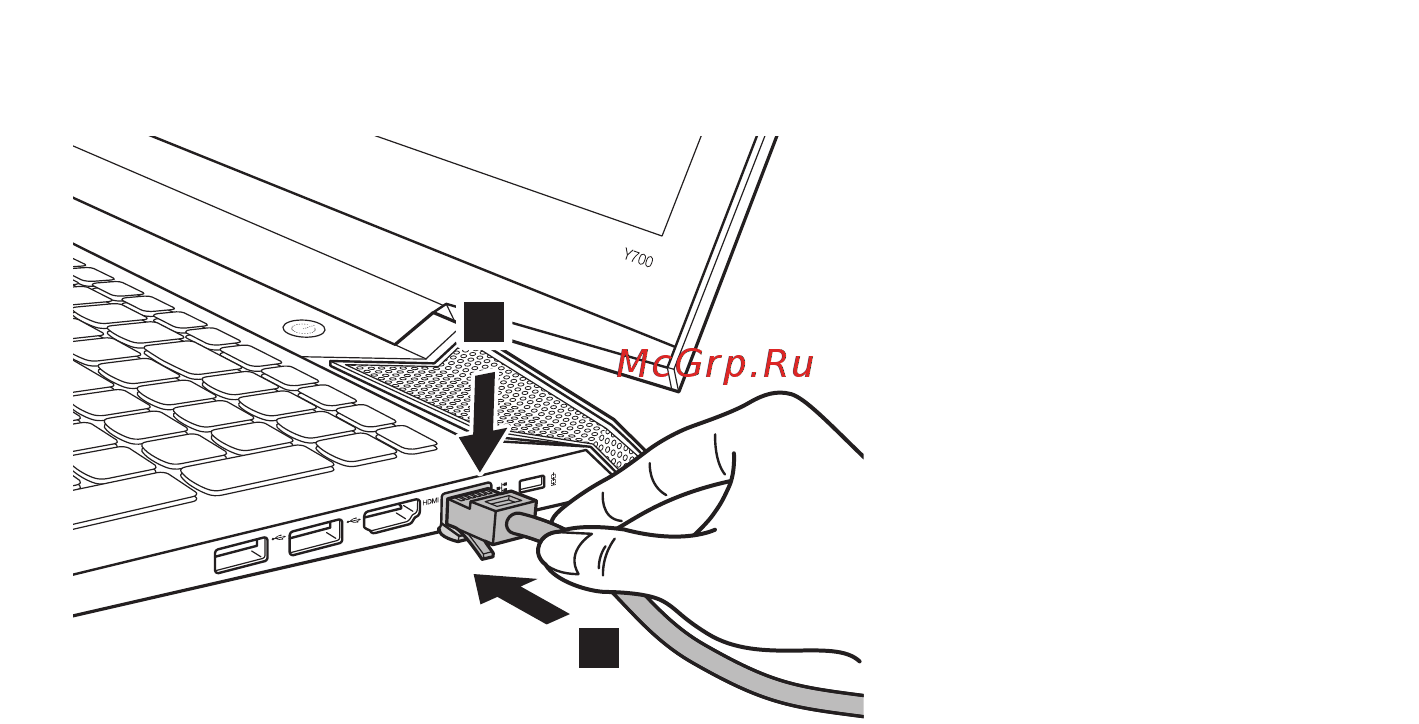 Lenovo IdeaPad Y700 (80NV0042RK) [16/38] Подключение сетевых кабелей