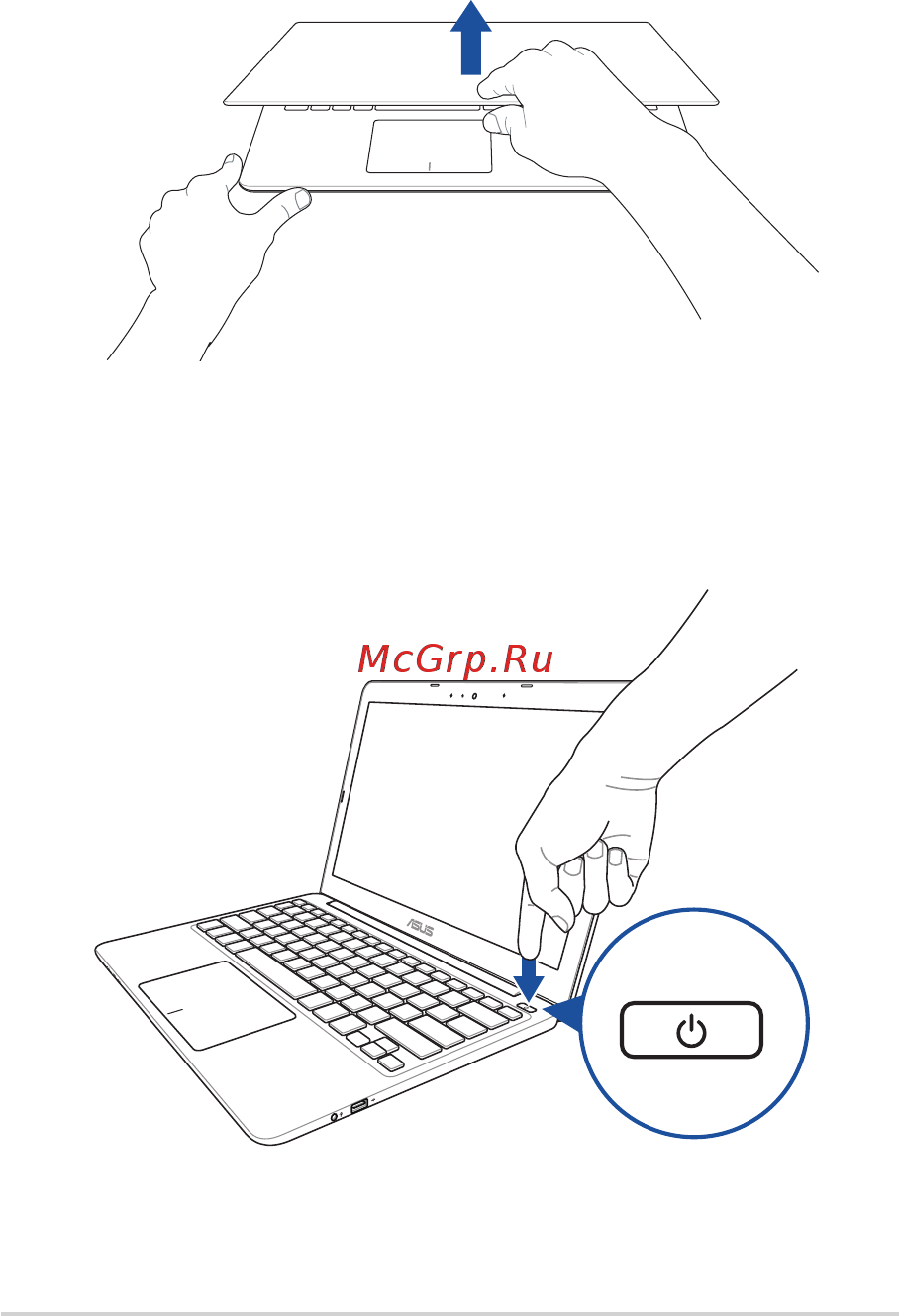 Asus Vivobook R209HA-FD0013TS [26/98] Откройте крышку