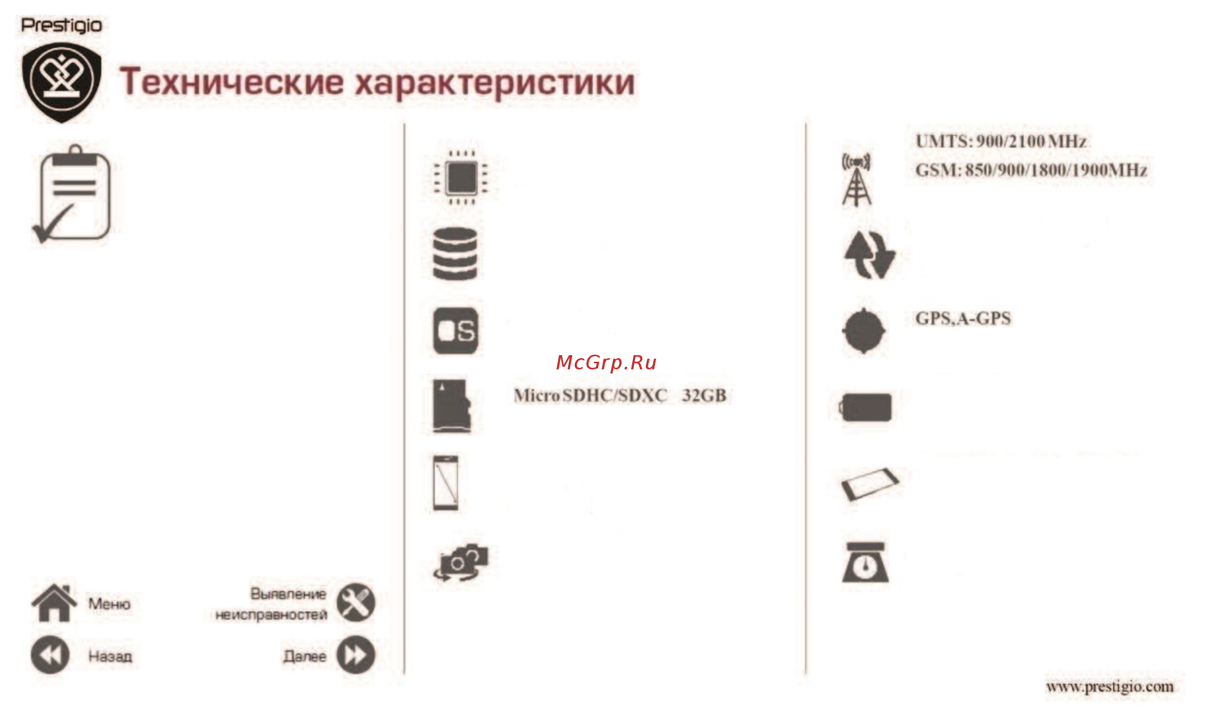 Prestigio Wize NX3 Duo Black (PSP3517) Инструкция по эксплуатации онлайн [37/39] 241504