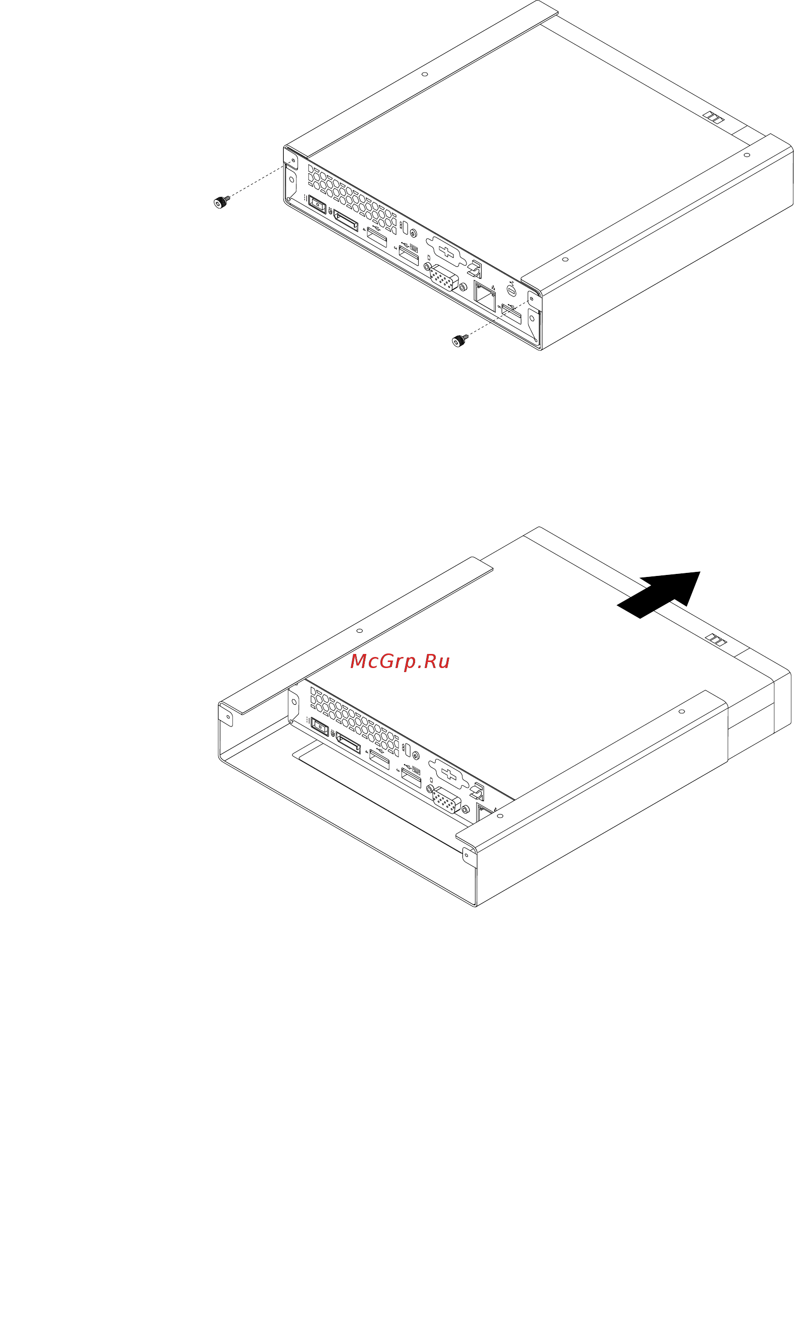 Lenovo ThinkCentre M53 Tiny slim (10DE001NRU) [93/156] Установка или замена внешнего дисковода для оптических дисков