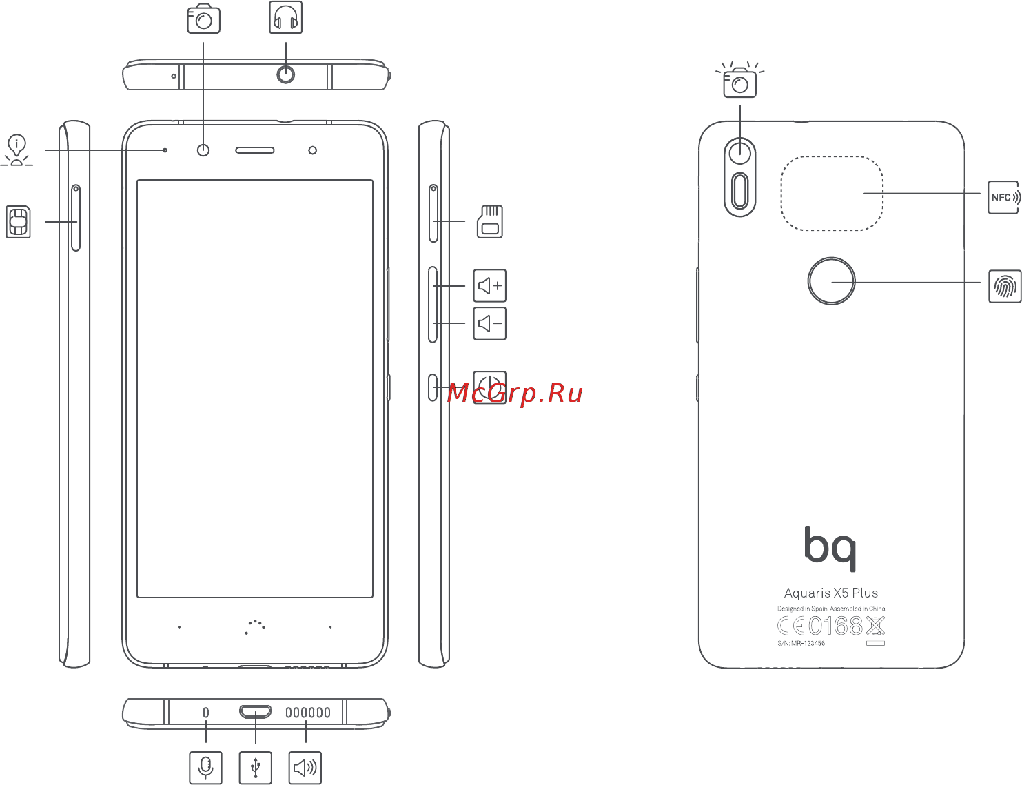 BQ X5 Plus 4G (32+3GB) White/Rose Gold Инструкция по эксплуатации онлайн