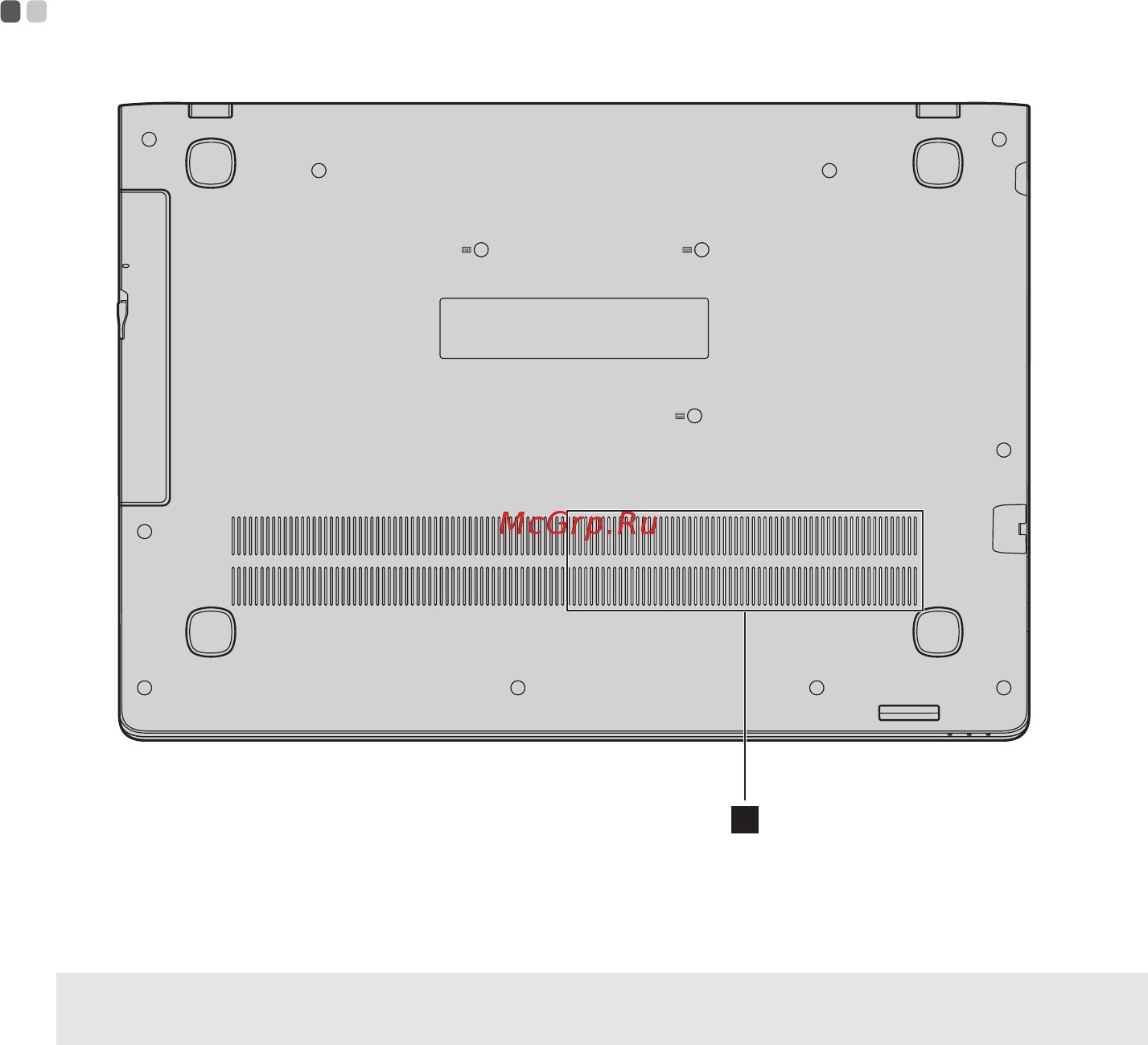 Lenovo IdeaPad B50-10 (80QR004DRK) [15/35] Вид снизу