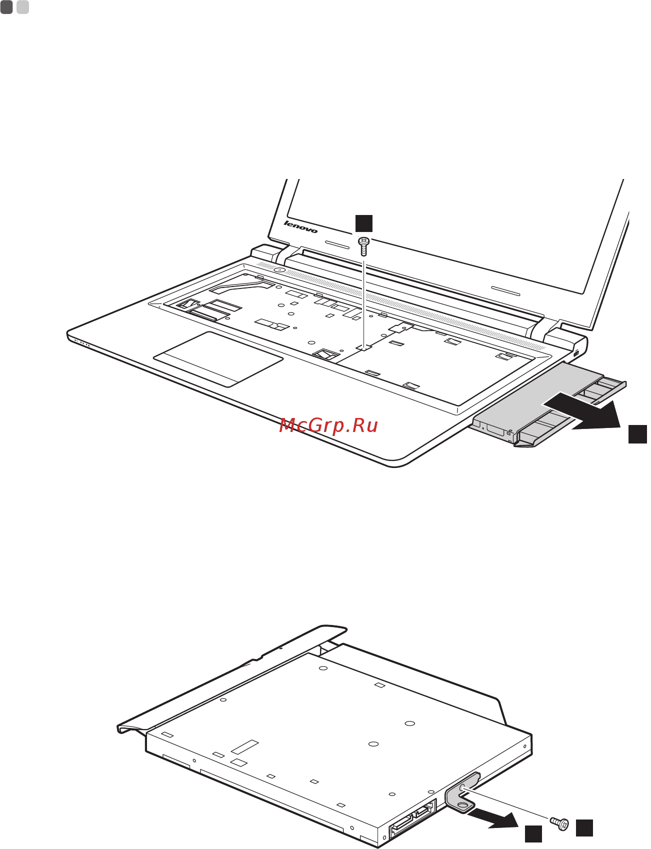 Lenovo IdeaPad B50-10 (80QR004DRK) [32/35] Снятие оптического привода