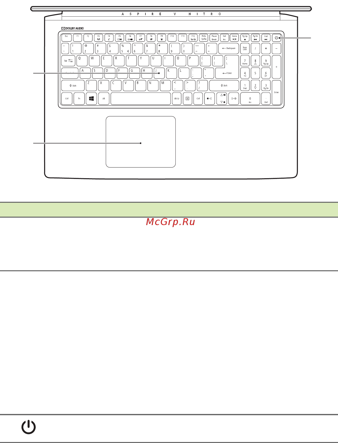 Acer Aspire V15 Nitro VN7-592G-56G9 NX.G6JER.001 [11/87] Вид клавиатуры