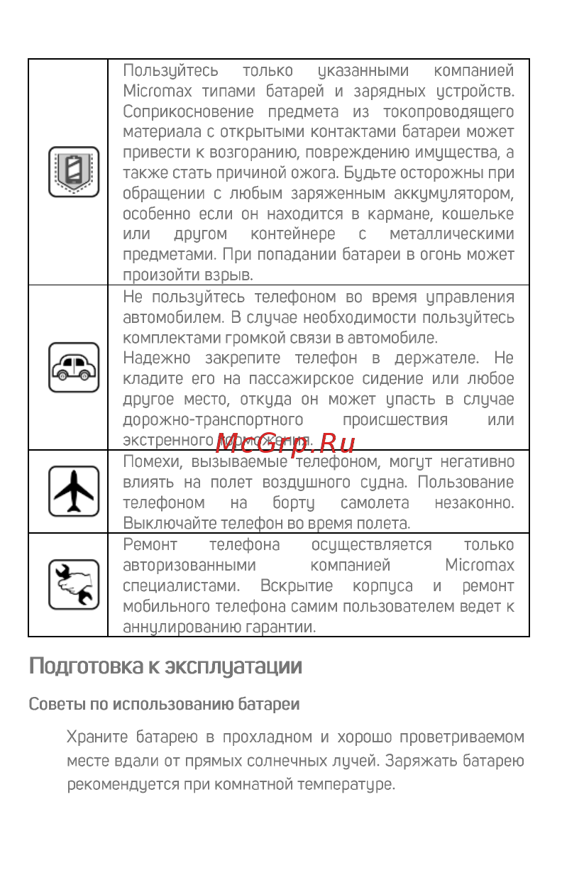 Micromax BOLT Q341 White [11/23] Подготовка к эксплуатации