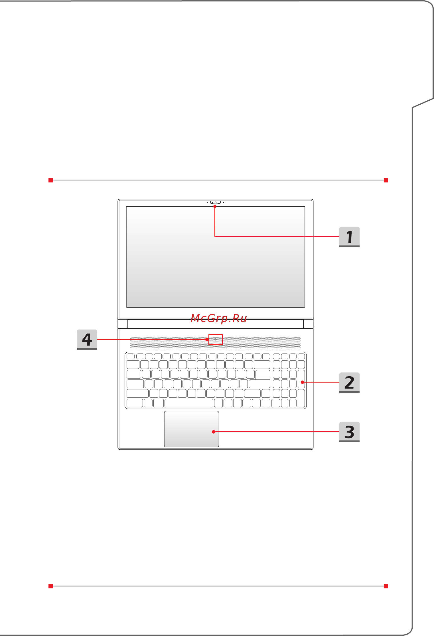 MSI GS63VR 6RF-031RU [13/65] Вид сверху в открытом состоянии