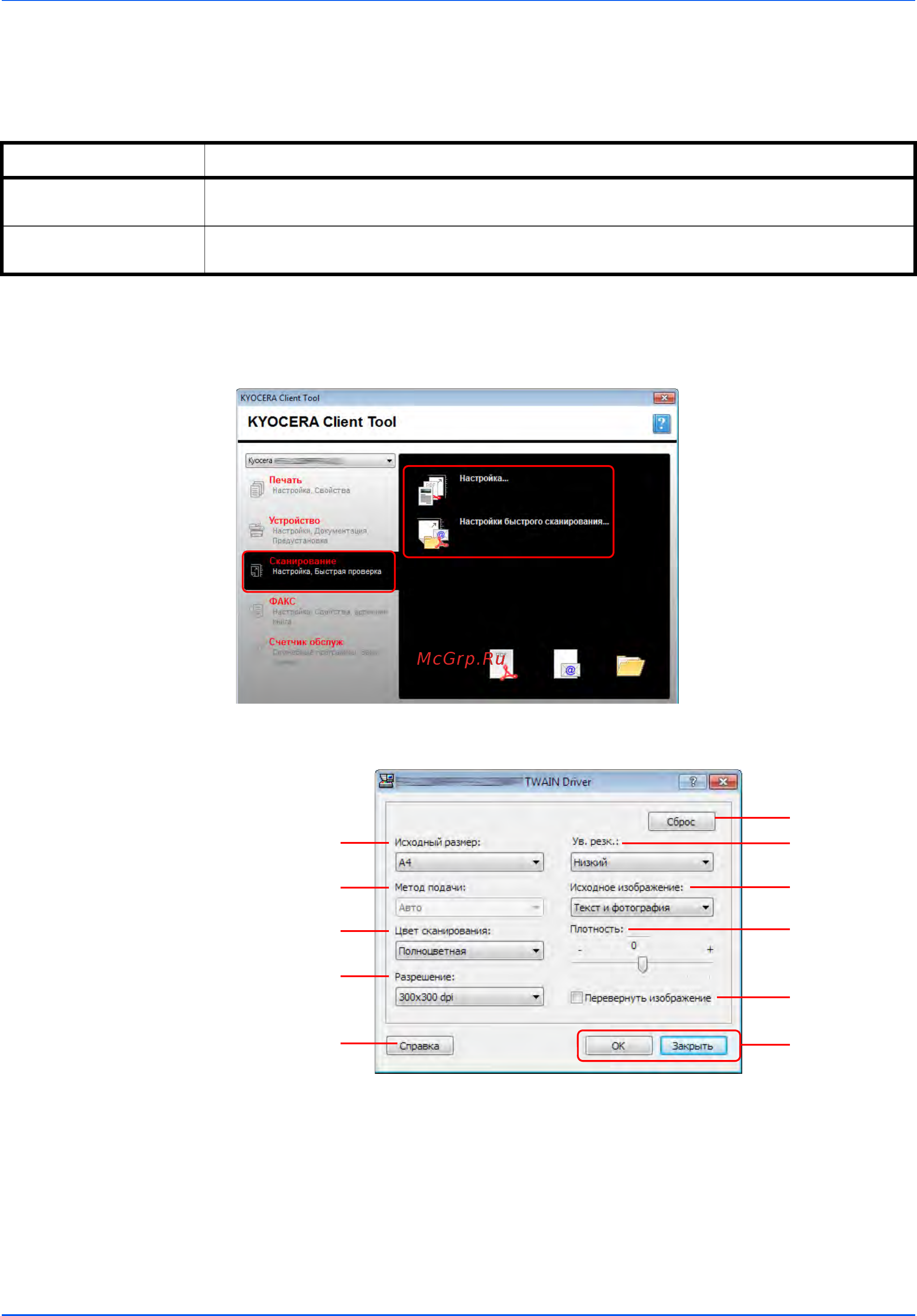 Kyocera ECOSYS FS-1025MFP [71/219] Настройки быстрого сканирования twain