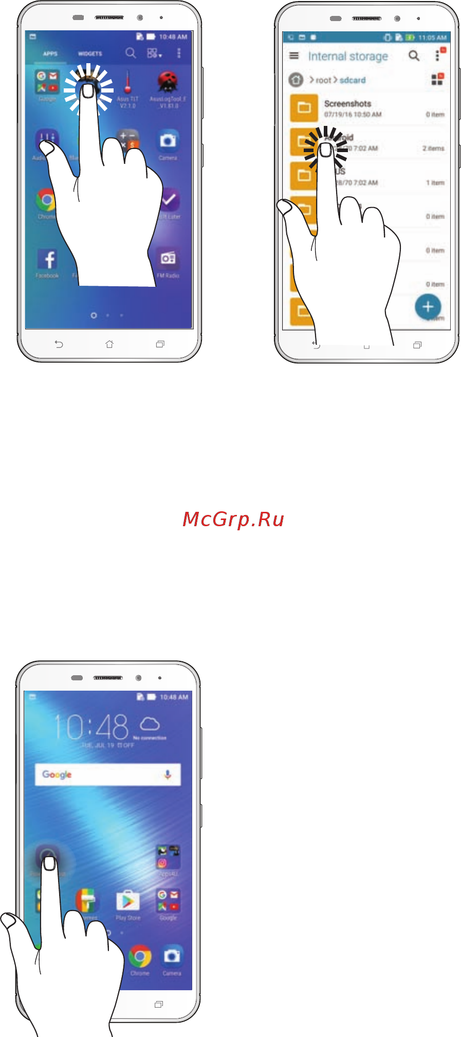 Asus ZenFone 3 Max ZC520TL 16Gb Titan. Grey (4H022RU) [20/117] Использование сенсорного экрана