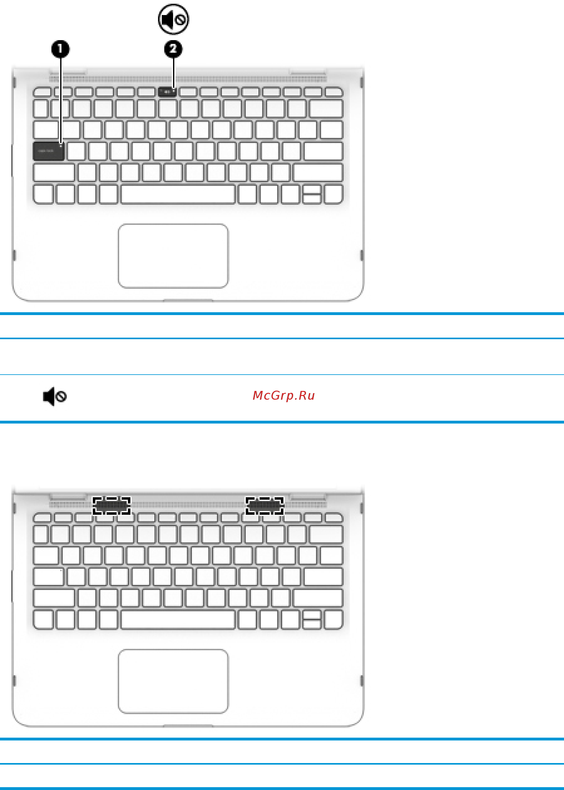 HP Pavilion x360 Convertible 13-u111ur (Y7Y71EA) [20/69] Кнопки динамики и считыватель отпечатков пальцев