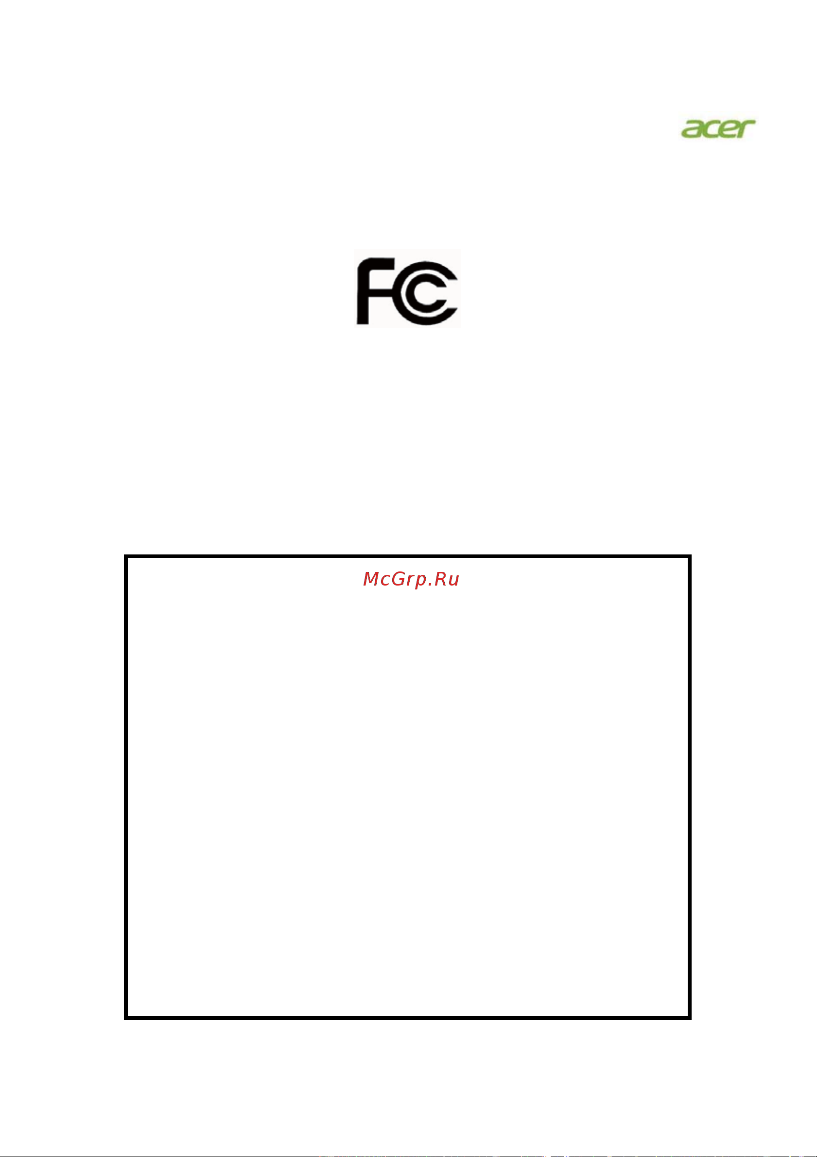 Acer Predator Z35bmiphz [34/36] Federal communications commission declaration of conformity