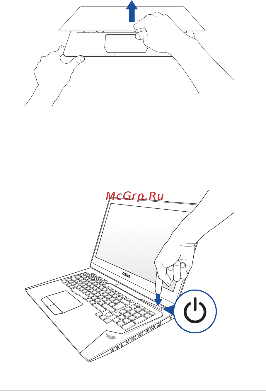 Asus G752VY-GC524T [32/134] Откройте крышку