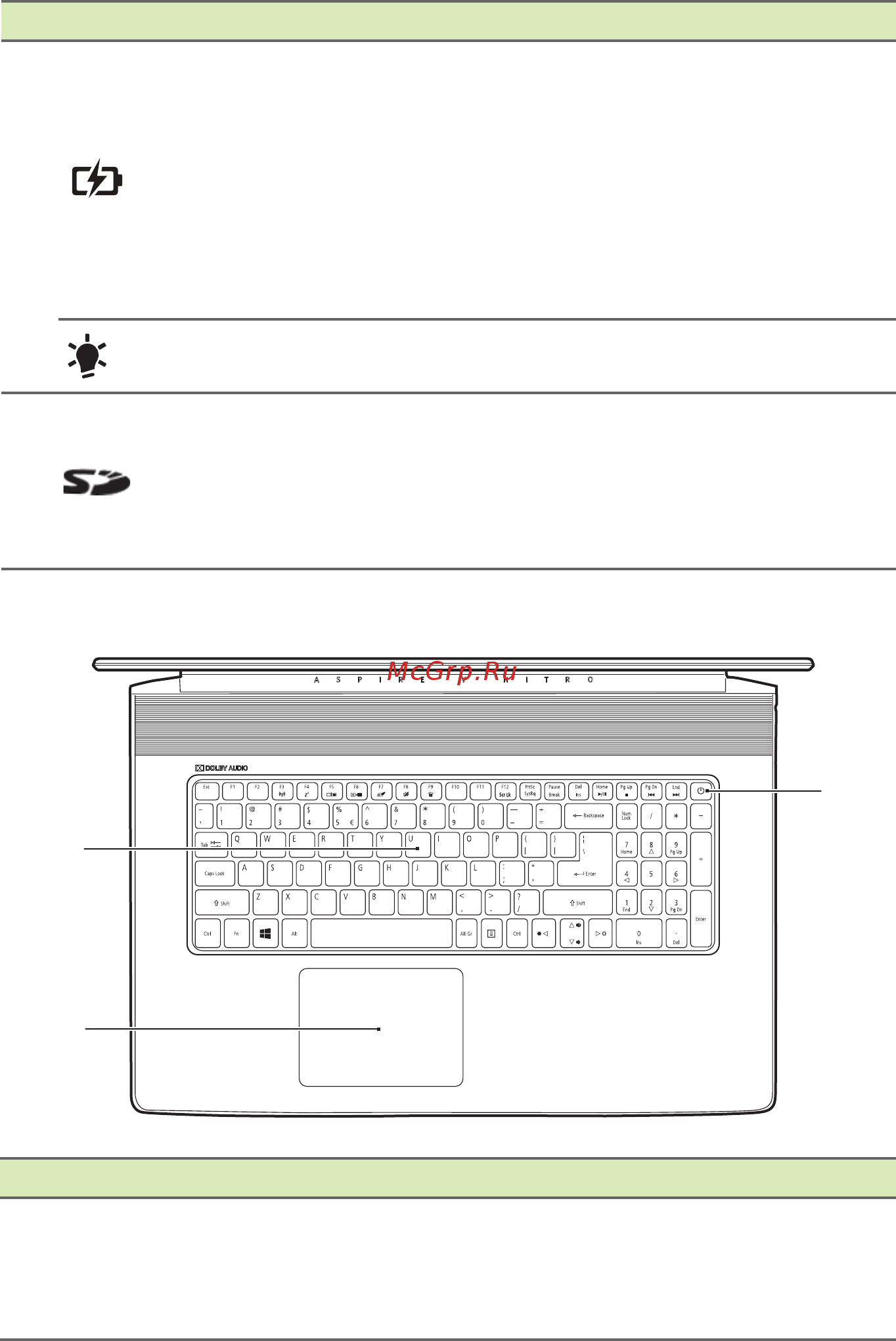 Acer Aspire V Nitro VN7-792G-58XD NX.G6TER.001 [11/88] Вид клавиатуры