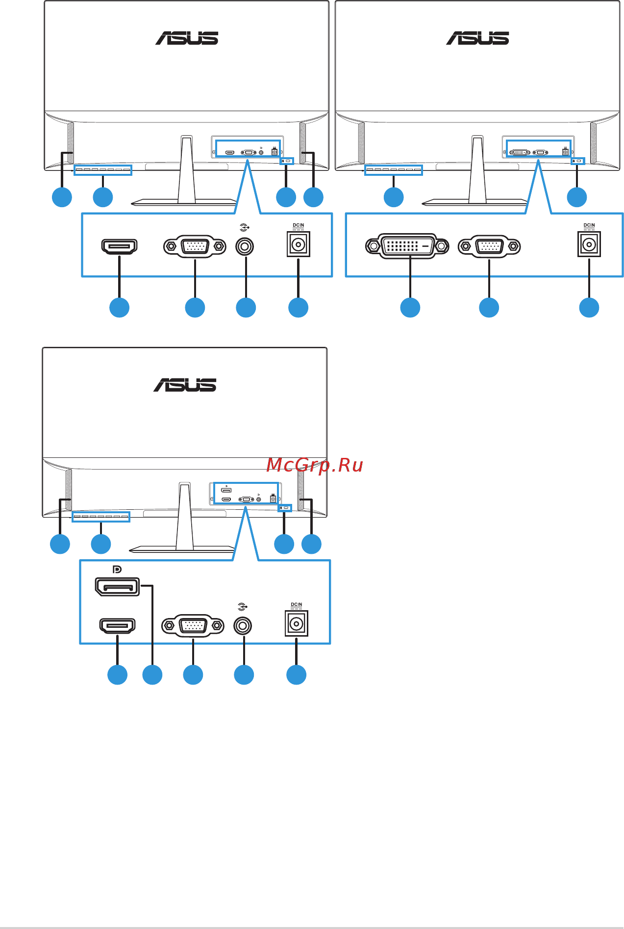 Asus VZ249H [11/36] Подключение кабелей