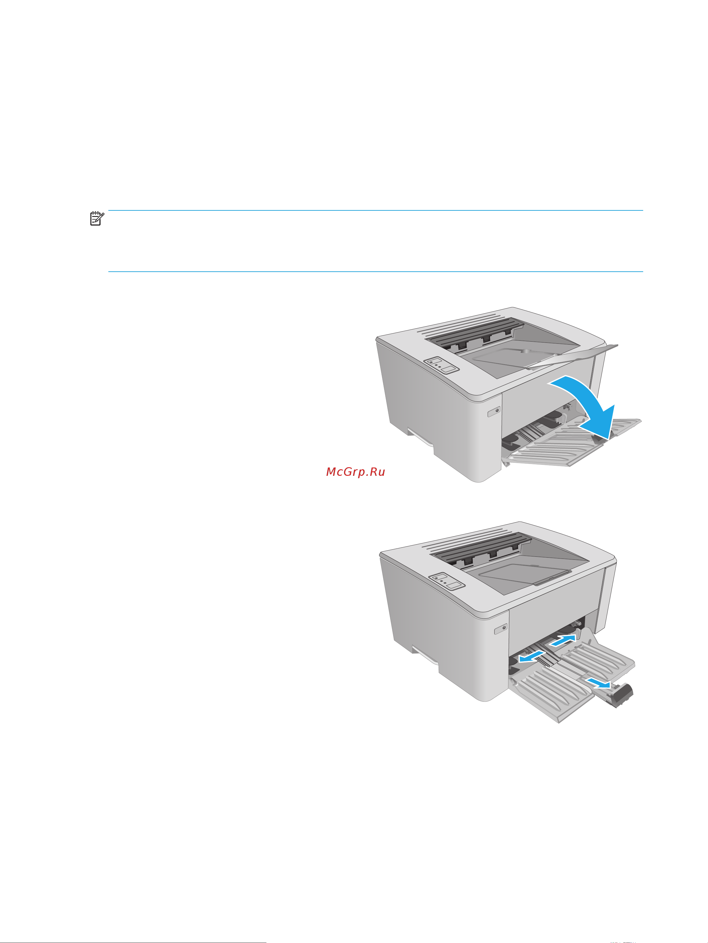 HP LaserJet Pro M104w G3Q37A [22/116] Загрузка бумаги во входной лоток