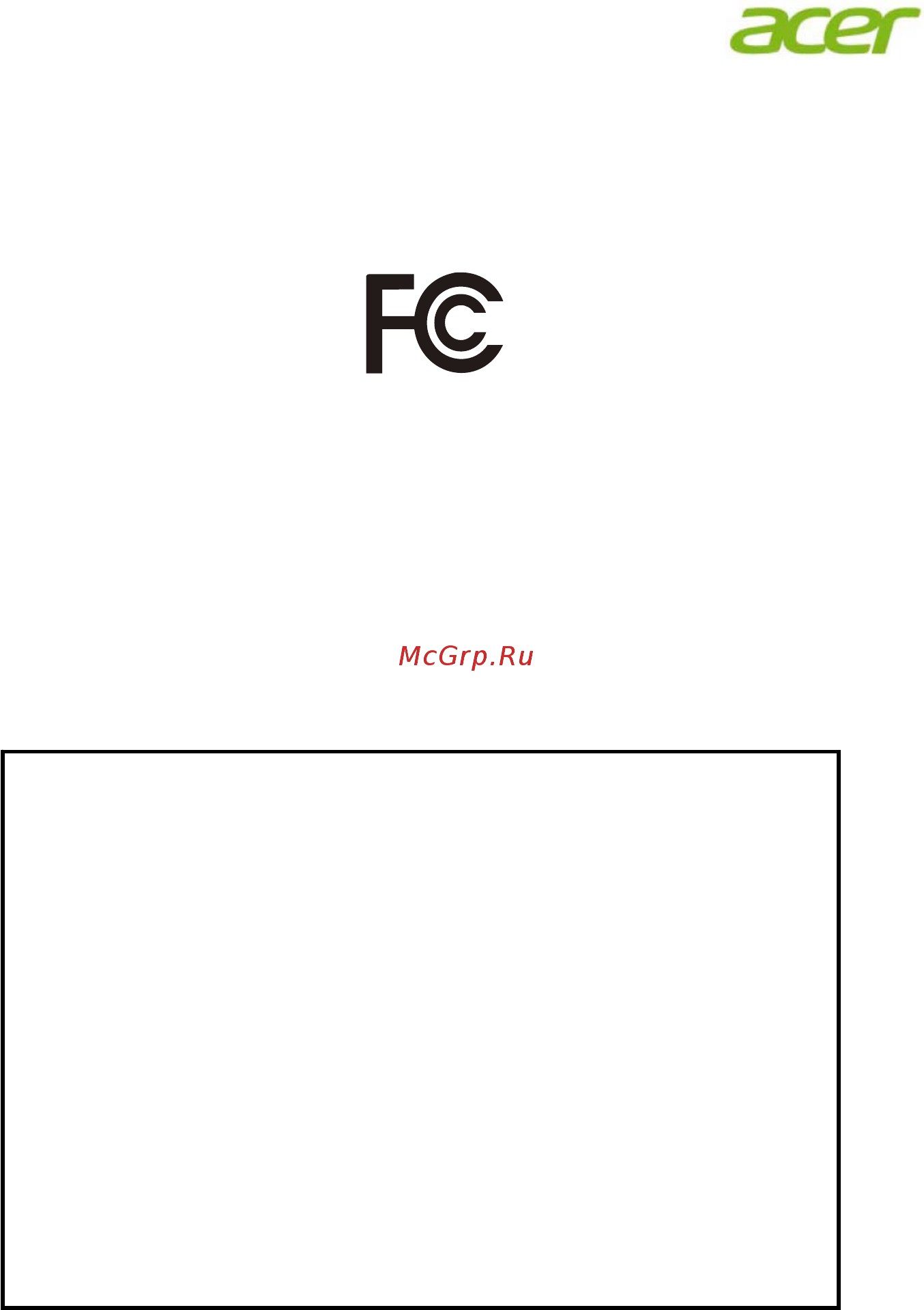 Acer BX340Cbmjdphzx [11/26] Federal communications commission declaration of conformity