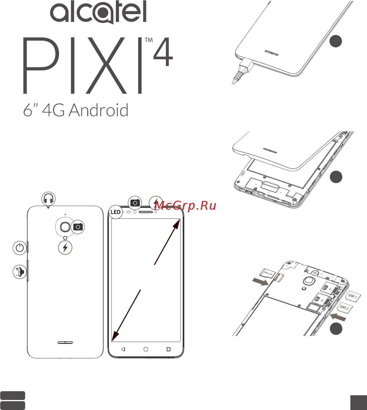Alcatel PIXI 4 Volcano Black (9001D) Инструкция по эксплуатации онлайн