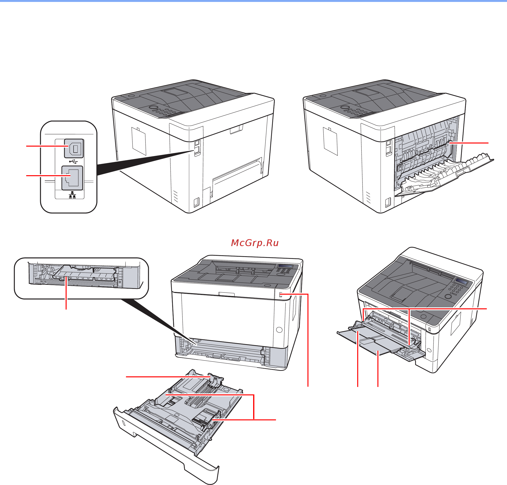Kyocera ECOSYS P2040dw 1102RY3NL0 [33/243] Наименования компонентов разъемы внутренние компоненты
