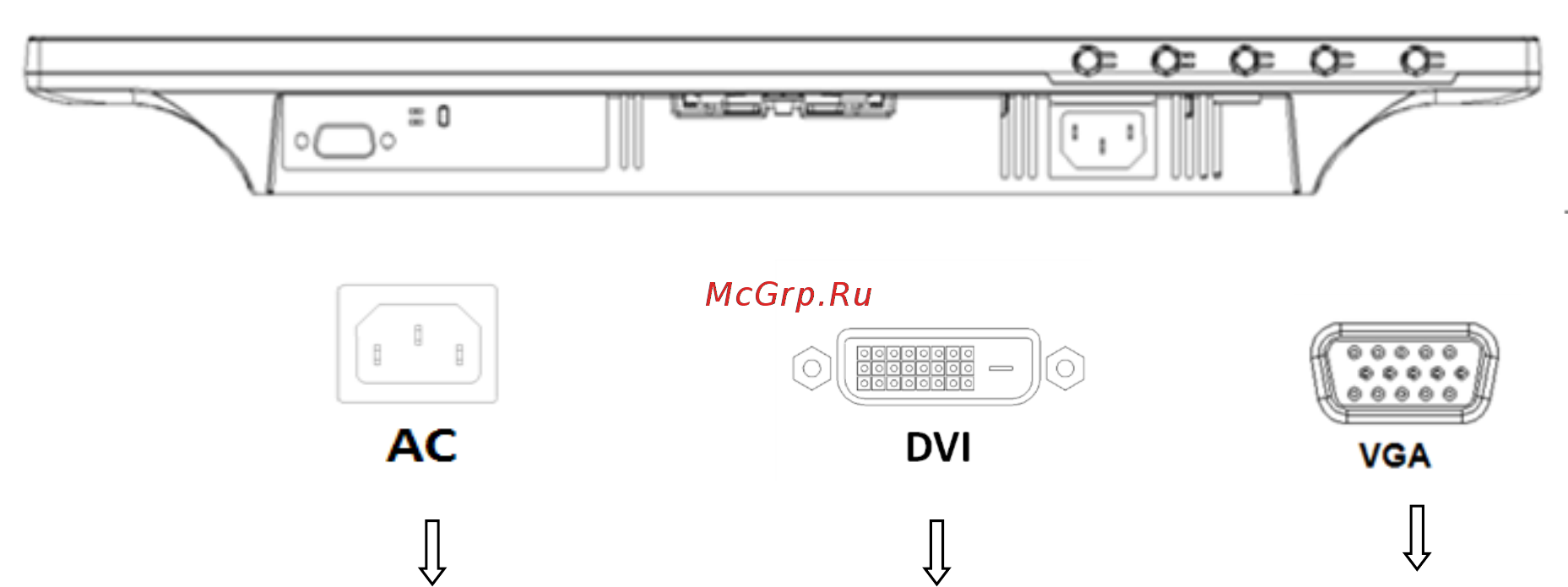 HP V197 V5J61AA [5/15] Подключение монитора к компьютеру