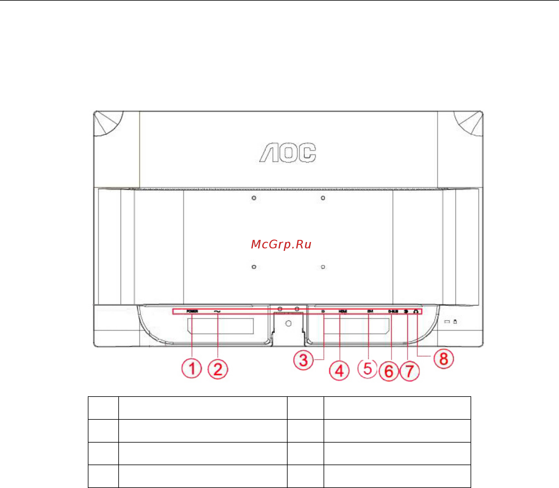 AOC G2460FQ [12/69] Пoдключeниe мoнитopа