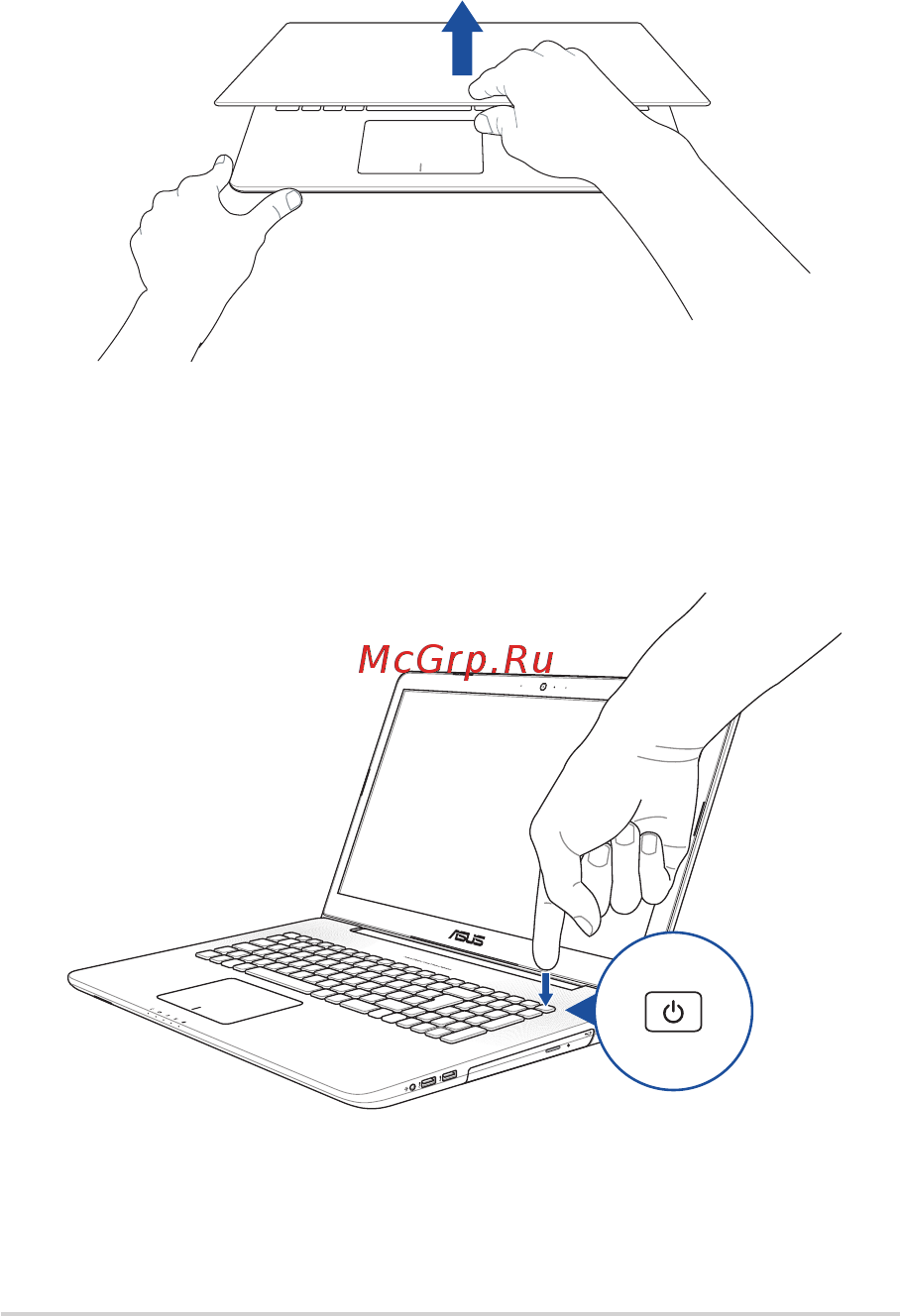 Asus N752VX-GC278T [30/126] Откройте крышку