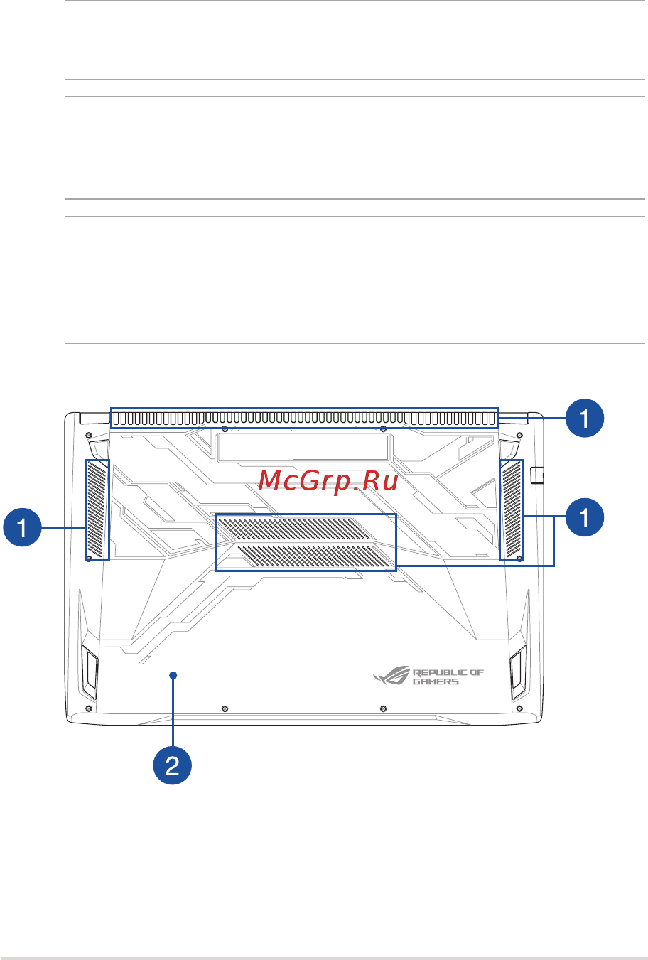 Asus GL702VM-GC035T [19/122] Нижняя сторона