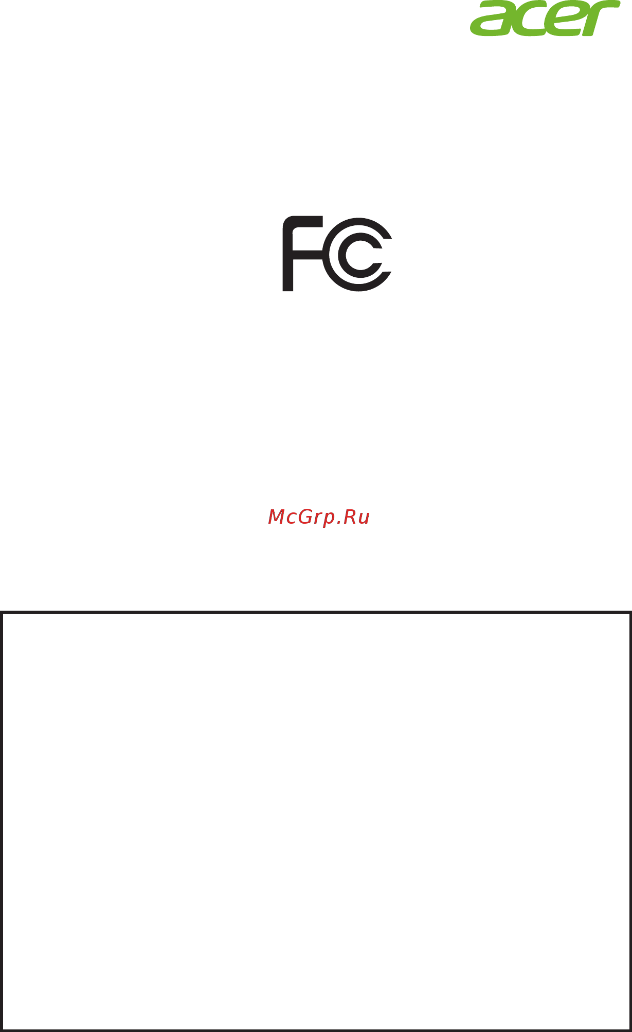Acer Eb222qb UM.WE2EE.002 [10/25] Federal communications commission declaration of conformity